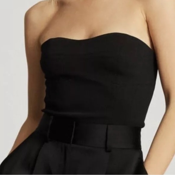 Reiss Cropped Bustier Top Black, US8 NWT. - Picture 1 of 3